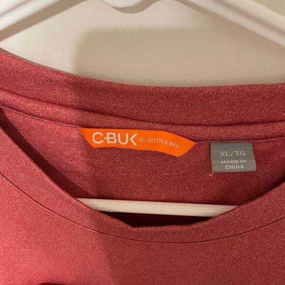 C-BUK Cutter&Buck Shirt Mens Size XL Red Jackson Crew Neck Long Sleeve Pockets - Picture 2 of 8